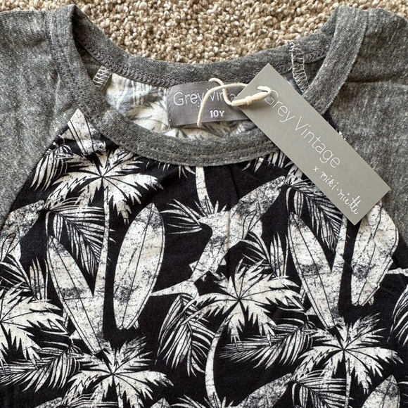 NWT Miki Miette x Grey Vintage Sharkbite Shirt, surfboards, shark Size 10 - Picture 2 of 3